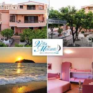 a collage of photos of a hotel and the ocean at Villa dei Mercanti in Diamante