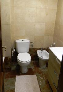 uma casa de banho com um WC e um lavatório em Escapadas romanticas en Granada jacuzzi em Granada