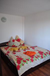 Uma cama ou camas num quarto em Pensiunea Mahmudia