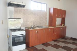 Cuisine ou kitchenette dans l'établissement Hostal y Cabañas Aorangi