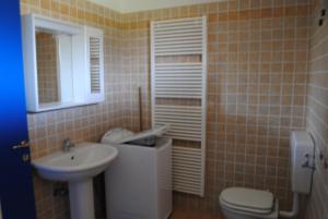 a small bathroom with a sink and a toilet at Agriresidence San Pietro in Bibione +25 photos
