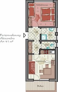 Půdorys ubytování Appartementhaus Sennhüttn