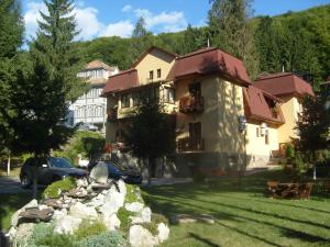 een huis met een auto ervoor geparkeerd bij Pensiunea Speranta in Sovata