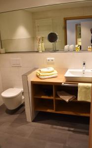 een badkamer met een wastafel en een toilet bij Hotel-Gasthof Rose in Oberkirch