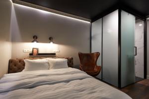 Katil atau katil-katil dalam bilik di Hotel Akureyri Dynheimar