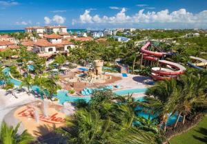 an aerial view of a water park with a water slide at Beaches Turks and Caicos Resort Villages and Spa All Inclusive in Providenciales