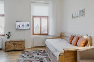 Postel nebo postele na pokoji v ubytování Apartmán 3, Suvorovova 158