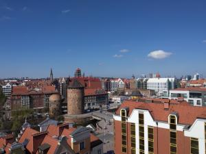 Výhľad na mesto Gdansk alebo výhľad na mesto priamo z apartmánu