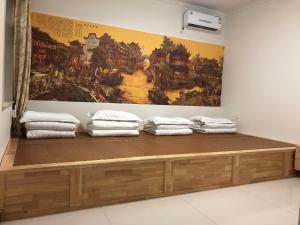 Beijing Mutianyu Great Wall Wangshanyuan Homestay客房内的一张或多张床位
