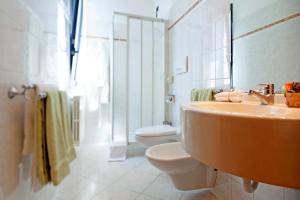 Koupelna v ubytování Arosio Hotel