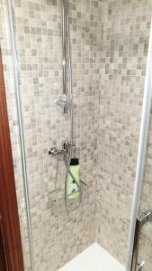 a shower with a glass door in a bathroom at Carmen Apartments in Benidorm