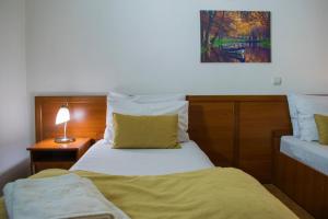 Postel nebo postele na pokoji v ubytování Hotel Dajti