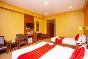 Katil atau katil-katil dalam bilik di Hotel Iceland