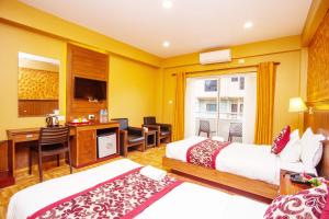 Katil atau katil-katil dalam bilik di Hotel Iceland