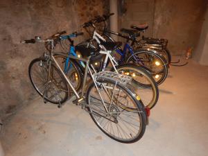 a group of bikes parked next to each other at La Parenthèse in Kaysersberg
