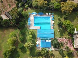 an overhead view of a swimming pool in a park at Kibbutz Beit Alfa Guest House in Bet Alfa