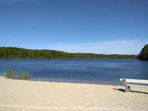 En strand vid eller i närheten av lägenheten