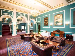 The lobby or reception area at Lynford Hall Hotel 