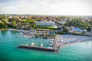 an aerial view of a harbor with boats in the water at Vision Hotel in Peschiera del Garda