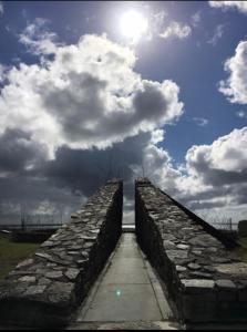 a stone bridge with the sky in the background at The West House in Belmullet