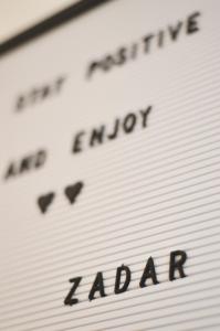 a close up of a piece of paper with the words alaria at Apartments Lucija in Zadar