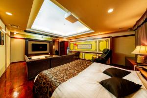 TV a/nebo společenská místnost v ubytování Hotel Lotus Otsu (Adult Only)