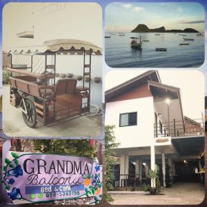 a collage of photos with a house and a car at grandmabalcony in Prachuap Khiri Khan