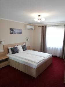 a bedroom with a large bed and a window at Casa Daomi in Deva