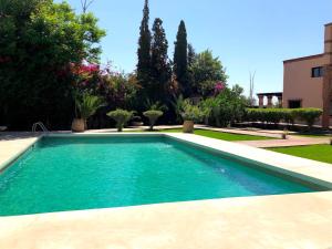 a swimming pool in the middle of a yard at Palais Souad in Marrakesh