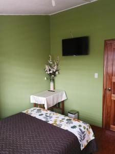 TV a/nebo společenská místnost v ubytování Chapelet Hostal