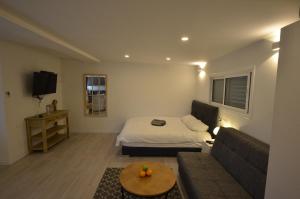 Cama ou camas em um quarto em Pinsker Garden Apartment - Petah Tikva