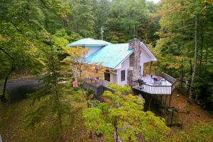 an aerial view of a house in the woods at 2 Bed 2 Bath Vacation home in Whittier I in Whittier