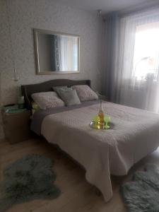 Łóżko lub łóżka w pokoju w obiekcie Apartament FALA-Miodowy Dom