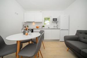 Kuchyň nebo kuchyňský kout v ubytování Sunshine Apartment Sovlje