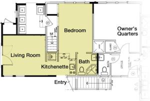 a floor plan of a house at Revere Guest House in Provincetown