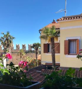 ノヴィグラード・イストラにあるGuest House Torci 18のヤシの木と柵を背景にした家