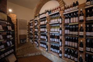 a store filled with lots of bottles of wine at Penzion Patria Kobyli in Kobylí