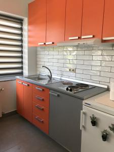 Kitchen o kitchenette sa Grocka Apartmani & rooms