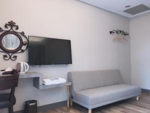 TV a/nebo společenská místnost v ubytování MountainTraveler
