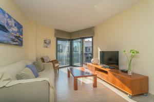 A television and/or entertainment centre at Costabravaforrent Balco 2