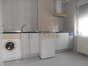 eine Küche mit einer Spüle und einer Waschmaschine in der Unterkunft Paneras del Rey in Avila