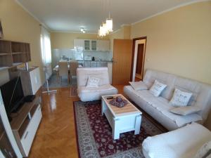 Kuchyň nebo kuchyňský kout v ubytování Sunny apartment Jukic with sea view