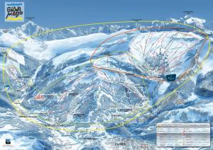 a map of the snow covered mountain at Gites le Criou et le Moulin in Morillon