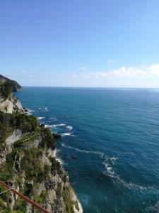 a view of the ocean from a cliff at Alex Room in Manarola