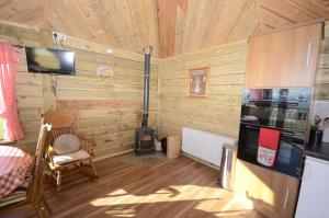 TV a/nebo společenská místnost v ubytování Rustic Log Cabin