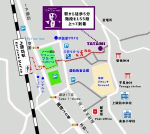 諏訪的住宿－榻榻米旅館，平遥市地图