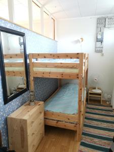 Katil dua tingkat atau katil-katil dua tingkat dalam bilik di Änikholms Stuga