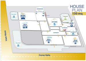 The floor plan of Casa Derosa in Sorrento Centro