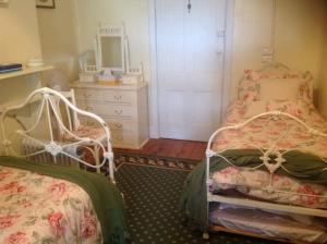 a room with two beds and a dresser and a mirror at Chinnock B&B in Gilgandra