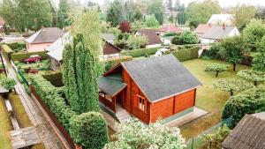 an overhead view of a house in a garden at Lake House Farsang in Balatonberény